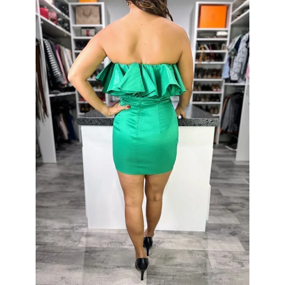 NWT Bardot Lulu Bright Green Strapless Mini Dress $119 - Picture 8 of 13
